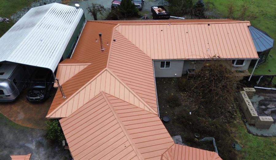 Standing seam metal roof installation